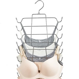 GmeDhc Clothes Hanger, Space-Saving, Foldable, Wardrobe Organiser, Rotatable, Stainless Steel Cupboard Organiser, Multifunctional Clothes Hanger, for Tank Tops, Cami,