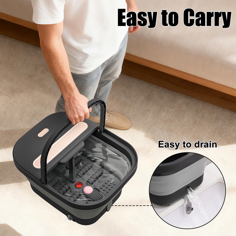 FOFOJÔY Collapsible Foot Spa Bath with Massager and Heat and