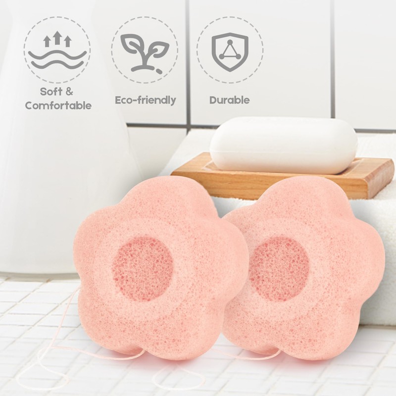 Wokelai Konjac Flower Shape Deep Cleansing Gentle Exfoliating Facial Sponge