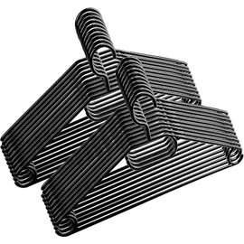Kaya Clothes Hangers Black Pack of 20 Plastic Clothes Hangers Space Saving Black Clothes Hangers Plastic 100% Recycled Material Shirts Clothes Hanger Black 41 cm Length Made in EU