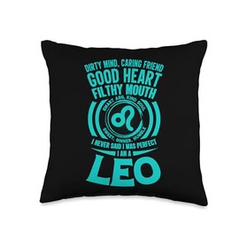 I Am Leo Smart Dirty Mind Good Sweet Fun August July Leo Throw Pillow