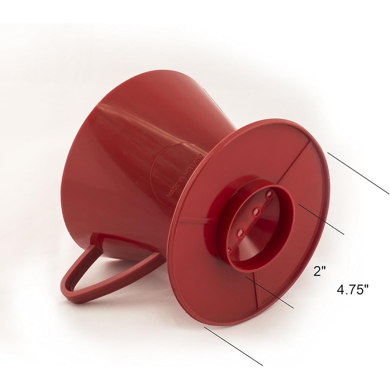Fino Pour-Over Coffee Brewing Filter Cone, Number 2-Size, Red, Brews