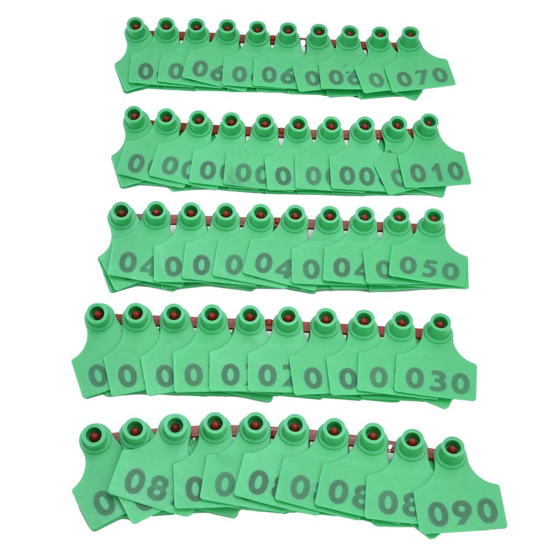 100Pcs TPU Pig Cow Ear Tag with Number 001‑100 Ear
