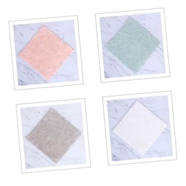 Baluue 4pcs Kitchen Towels Dish Towel Set Fleece Cleaning Cloths Non-Slip Dish Cloths Beautiful Design