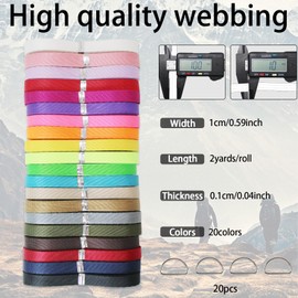 ZHFMILY 3/8 inch Nylon Webbing Strap for Sewing- 40 Yards 1cm Assorted Strap-Flat Lawn Chair Webbing Strap Replacement DIY Crafts Webbing Supplies for Bag-Pet Collars Projects (#237)