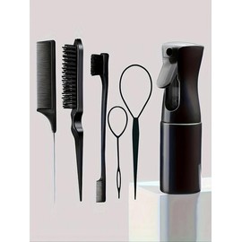 Hair Styling Comb Set, Haircare Tool Set, Including Hair Comb, Spray Bottle, Eyebrow Brush, Rat Tail Comb, Professional Durable Hair Salon Tools for Back To School, Fall Outfits, Fall Freshness Fall - Color: Multicolor, Size: one-size