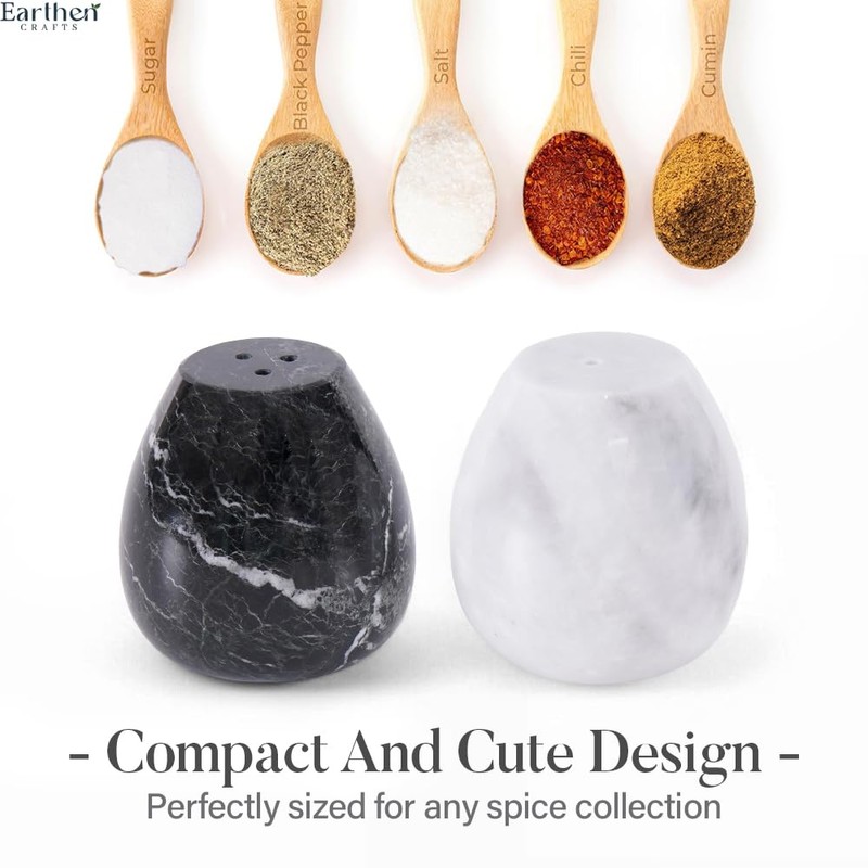 Salt and Pepper Egg Shape Set Of 2 (Black Zebra