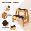 StrongTek Wood Step Stool, 17" Tall Two-Step Design for Adults