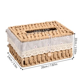 Dokeno Handwoven Paper Holder, Wet Tissue Box, Cosmetic Tissue Box, Rattan Tissue Box with Lining, Paper Towels Box, Paper Storage Box for Household, Hotel, Living Room, Bedroom