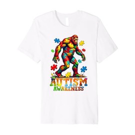 Bigfoot & Puzzle Pieces Autism Awareness Day Autistic Boys Premium T-Shirt