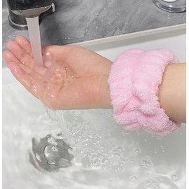 Microfiber Face Washing Wrist Bands Pink 36ea