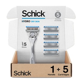 Schick Hydro Sense Hydrate Razors for Men With Skin Guards and Shock Absorbent Technology, 1 Razor Handle and 5 Razor Blades Refills