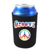 Groovy Peace Collapsible Can Coolie (Black)
