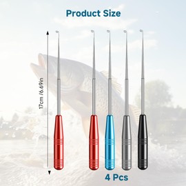 AHRLIC 4Pcs Stainless Steel Fishing Hook Remover Set with Magnetic Base – Quick Hook Extraction Tool for Carp, Sea & Fly Fishing – Durable Anti-Rust, Lightweight Aluminum Handle, Portable Tackle Kit