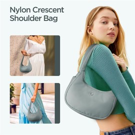 Babysun Mini Shoulder Bag Women Nylon Crescent Bag 4L Underarm Shoulder Purse Women's Shoulder Handbags Small Tote Bag Green