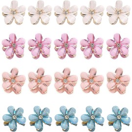 20 Pcs Mini Pearl Hair Claw Clip, BetterJonny Pearl Hair Barrettes Flower Pins Clips with Daisy Flower Design Sweet Cute Bangs Hair Barrettes Hair Accessories for Women Girls