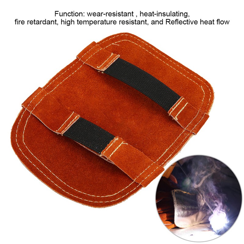 Heat Shield Split Cowhide Leather Aluminized Back Welding Hand Pad