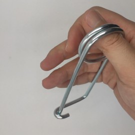 Large Stainless Steel Spring Clamp Safety Pins Spiral Tension Safety Pin Steel Brooch Shape Safety Pins for Farm Lawn Garden Towing Hitch (4.5 x 76 x 38 mm, 2 Pack)