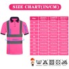 A-SAFETY Pink High Visibility Safety Polo T Shirt Women Reflective