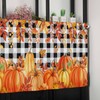 Thanksgiving Orange Pumpkins Kitchen Valance for Window,Fall Pumpkin Leaves Rod