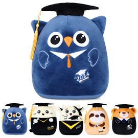 refavor Graduation Stuffed Animal 2025-8 Inch Class of 2025 Graduation Owl Stuffed Animal Gifts Commemorative Graduation Owl Plush Pillow with Black Cap Congrats Grad Party Owl Plush Favors