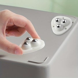 4Pcs Universal Caster Wheels, Self-Adhesive, 360-Degree Rotation, Silent Cast Iron, 3-Ball Bearing, Easy to Move and Used Storage Boxes Universal Wheels