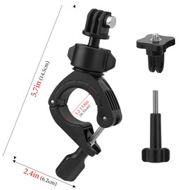 Geekria Action Camera Mount Clamp, Bike Motorcycle Handlebar, 360°Rotation, Compatible with GoPro Hero 13, DJI Osmo, Insta360, Suitable for Bicycling, Motocross, Mountain Biking (Black)