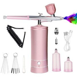 PZCC Airbrush Kit PRO 22-27-30PSI for Beginners & Professionals – Complete Set with Compressor, Dual-Action Airbrush, and Accessories for Art, Makeup, Nail, and Model Painting，2025 New year gift