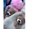 KH Gorro Dos Pompones Oso Tierno Niñas Niños Unisex Invierno
