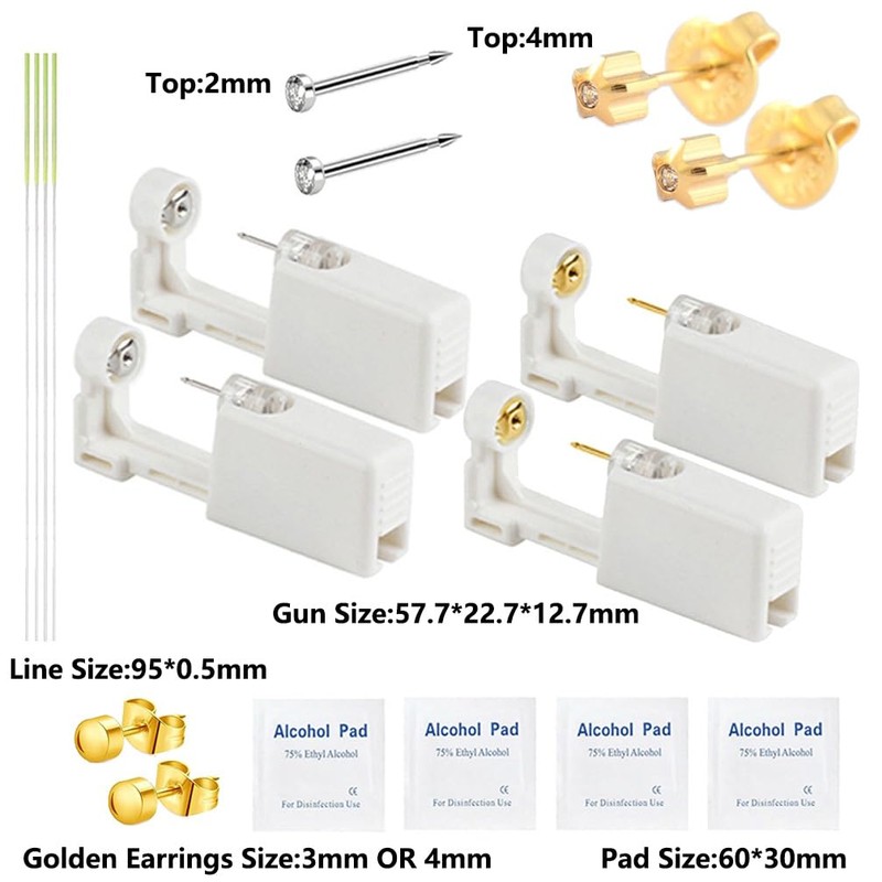 Self Ear Piercing Kits - 18pcs/Set Painless Disposable Sterile Gun