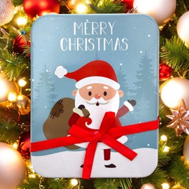 MIJOMA Set of 4 Christmas Metal Gift Boxes for Money Gifts, Voucher Cards, Prepaid Payment Cards, Credit Cards, Candy - Stylish Tin Boxes, 12 x 9 cm, 4 Assorted Designs (Motif Mix 2)