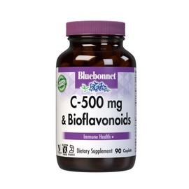 BlueBonnet Nutrition C-500 mg & Bioflavonoids, 90 Caplets, 90 Servings