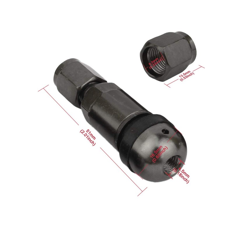 TOMALL Bolt-in Tire Valve Stem Caps Explosion Proof Tubeless TPMS