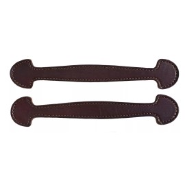 Set of 2 Havana Double & Stitched Leather Steamer Trunk Handles #102HAV