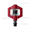 CRANK BROTHERS 166634 Crank Brothers Bicycle Pedal Candy 2 Red