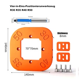 GLRYD 2 Pieces Corner Radius Milling Template R10-R50 & 1 Flush Cutter, 4-in-1 Stencil Router Jig, Router Templates Quick Device, for Precise Woodworking DIY