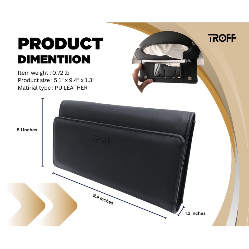 TROFF TISSUE HOLDER CASE for CAR (BLACK)