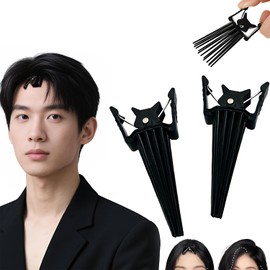 Hair Volume Pincher, Bangs, Root Lifting Clip, Set of 2, Bangs Clip, Hair Root Clip, Styling Comb, Soft Volume, Fixed Forehead Hairpin for Men and Women, Long or Short Hair, Unisex, Hair Styling Necessities (Black, 2 Pieces)