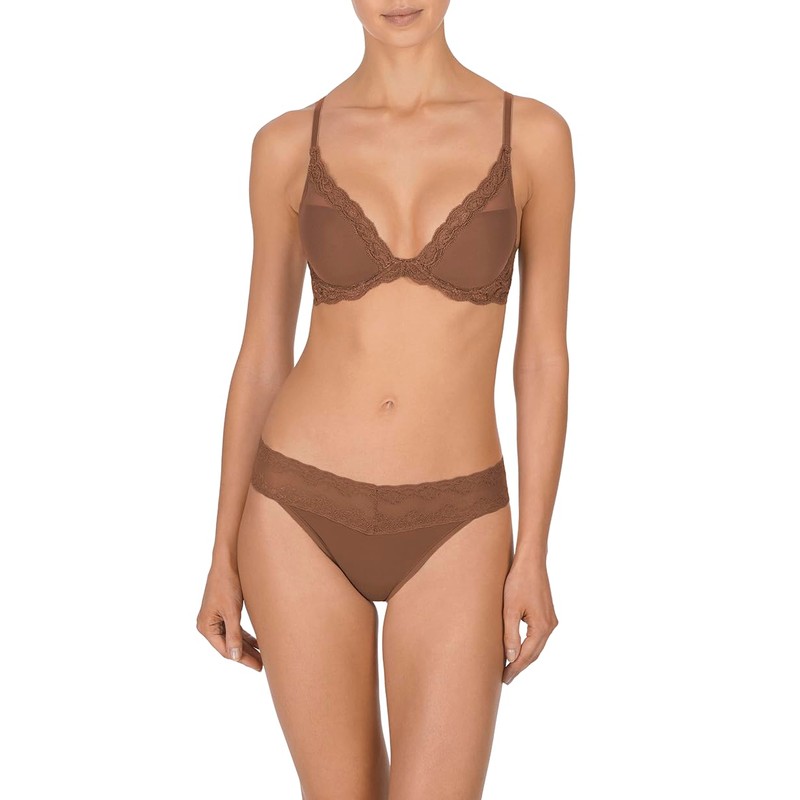 Natori Feathers Contour Plunge Bra, Cinnamon, 36C