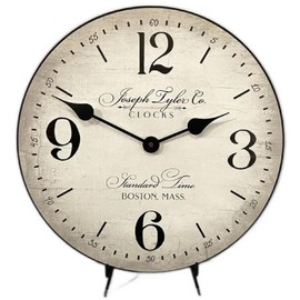 The Big Clock Store Boston Standard Wall Clock | Handcrafted in USA | Silent Non-Ticking Mechanism | Beautiful Color | Rustic Decor for Living Room | Battery Operated (15-Inch)