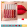 Gloss Labial Mate 6pcs Larga Duración Pigmentación Intensa