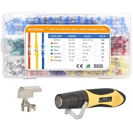 Upgraded 520PCS Solder Stick Wire Connectors with Heat Gun 450W, Solder Seal Wire Connectors Solderstick Waterproof Wire Connector Kit for Marine (26-6 Gauge)