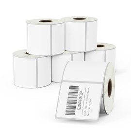 BETCKEY - 2.25" x 2" (57 mm x 51 mm) Address Film Removable Label - Durable Waterproof - Compatible with Zebra & Rollo Label Printer [6 Rolls, 4200 Labels]