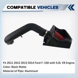 ANWENCHAPEY Cold Air Intake System Filter Heat Shield Compatible With 2011-2014 Ford F150 5.0L V8
