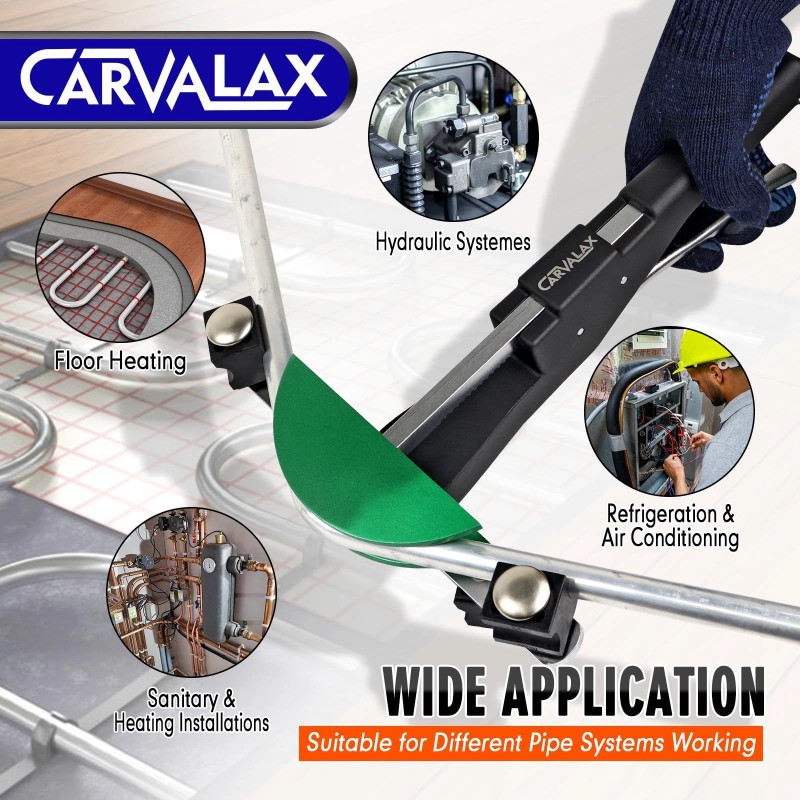 CARVALAX 90° Ratcheting Pipe Tube Bender Set: 1/4" to 7/8"