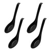 ONLYKXY 4 Pieces Plastic Black Soup Spoons, Japanese Chinese Wonton