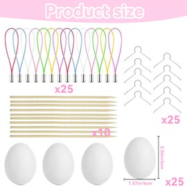 xianshi 85pcs Easter Eggs Decorations Set,Easter Egg Diy Painting Craft Kit, Unpainted Fake White Eggs, for Easter Tree Decorations, Easter Eggs Decoration, Easter DIY Painting Crafts for Kids