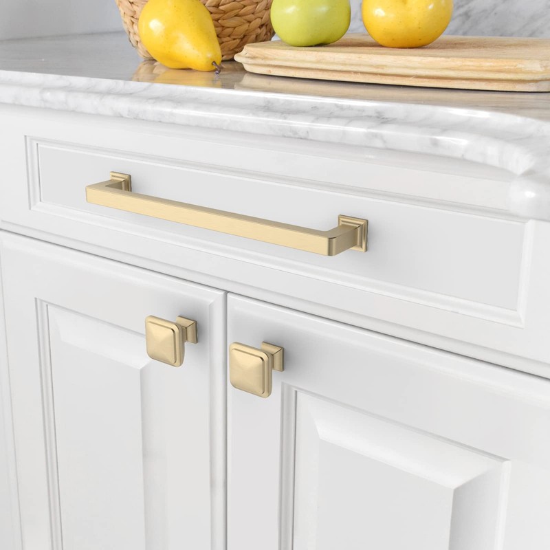 Amerdeco 10 Pack Brushed Brass Cabinet Pulls 7 Inch Hole