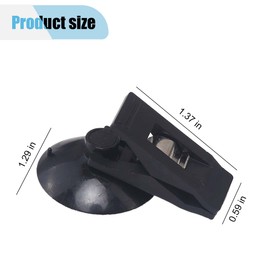 LAINLOY 2PCS Suction Cup Card Bill Clip, Car Sun Shade Window Round Sucker Clamp, Multi-Purpose Strong Metal Advertising Business Folder Holder, Vehicle Ticket Paper Towel Decoration Pendants (Black)