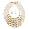 Yuhuan Women Elegant Pearl Jewelry Bead Cluster Collar Bib Choker